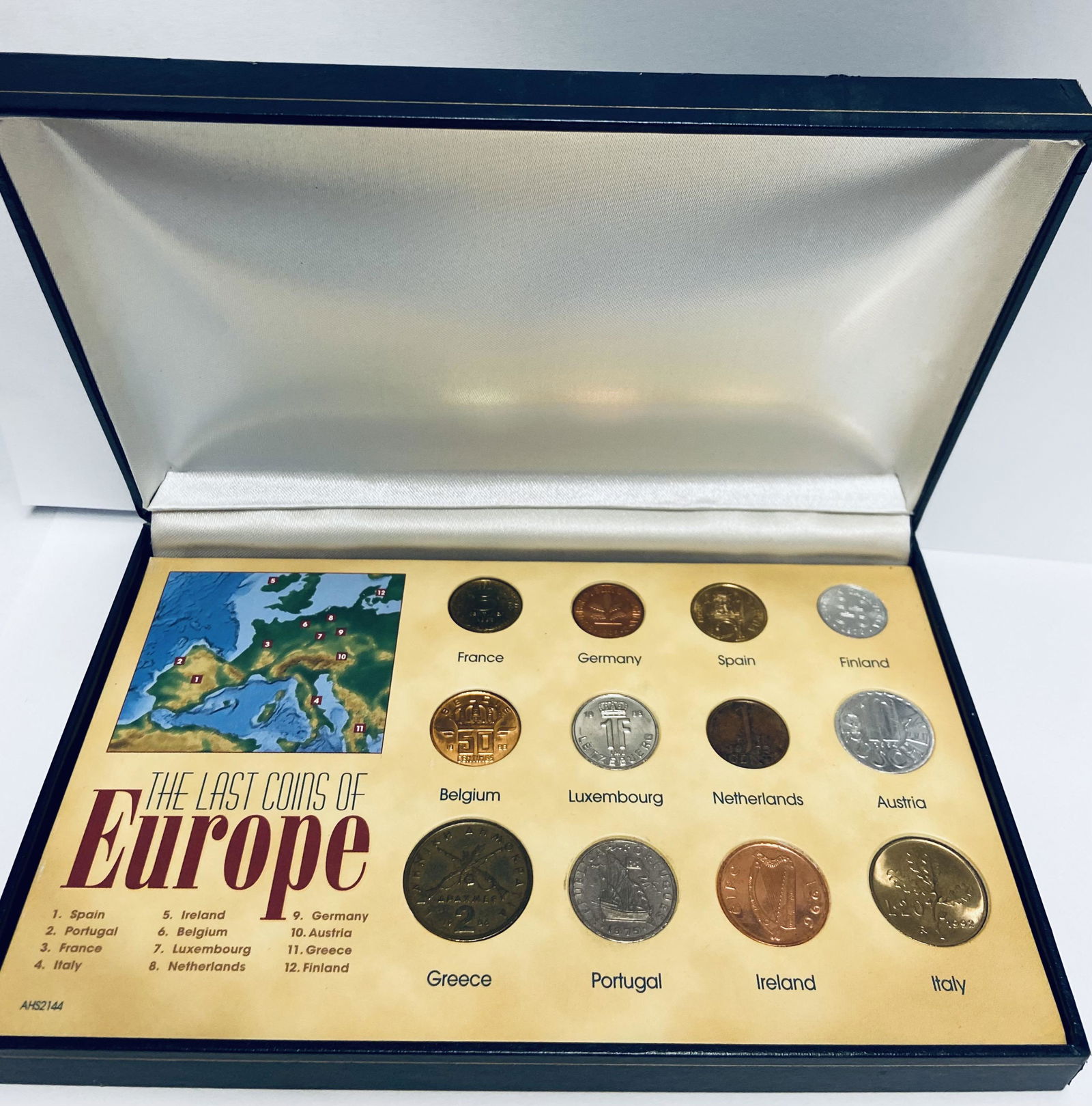 The Last Coins of Europe 12 Coins Set - Spain, Portugal, France, Italy, Ireland, Belgium, Luxemburg, (1 of 6)