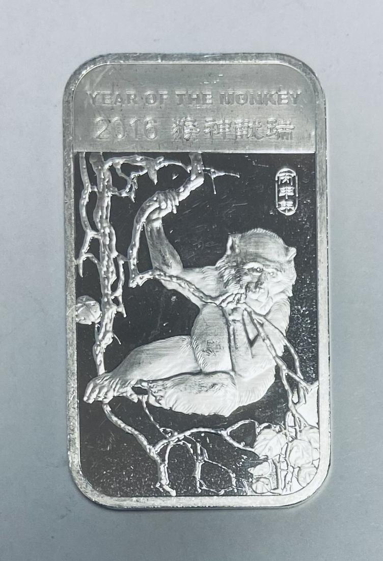 2016 Lunar Year Of The Monkey APMEX 1 oz .999 Fine Silver Bar (1 of 8)