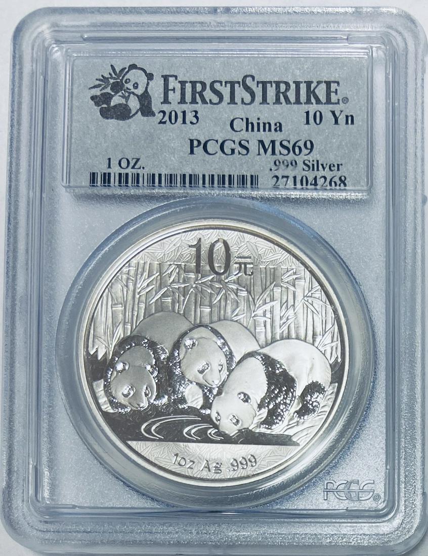 2013 China 10 Yuan 1 oz Silver Panda PCGS MS69 First Strike (1 of 4)