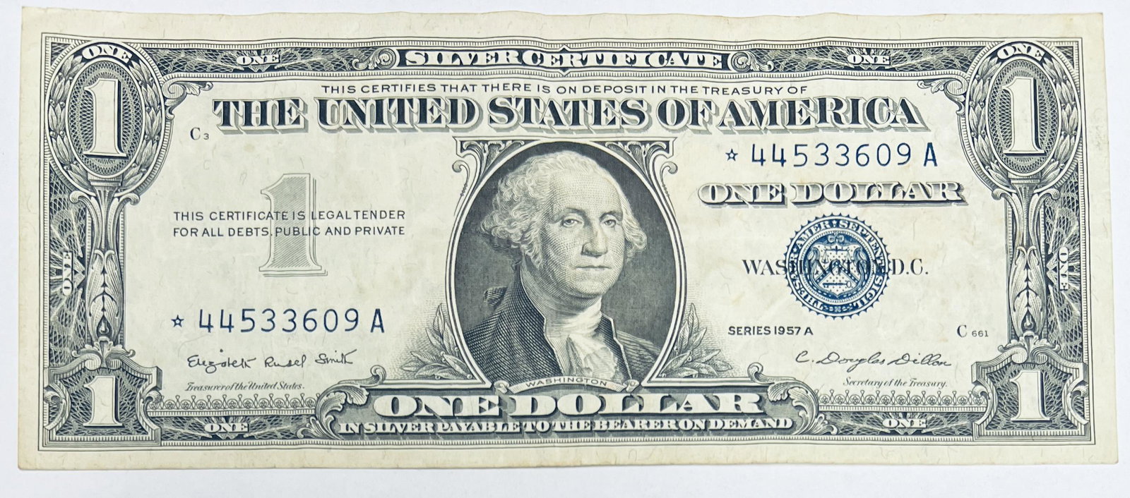 1957A* $1 Silver Certificate Blue Seal ***Star Note Circulated Smith & Dillon (1 of 2)