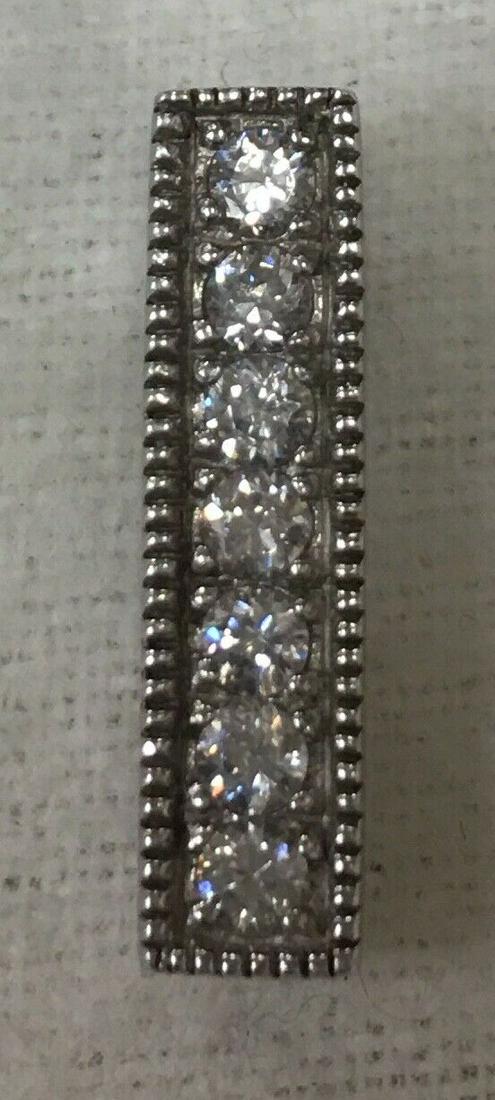 Beautiful Silver Tone Crystal Bar Charm Pendant 6/8" (1 of 5)