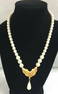 Napier Faux Pearl Necklace with Gold Tone Pendant 18"