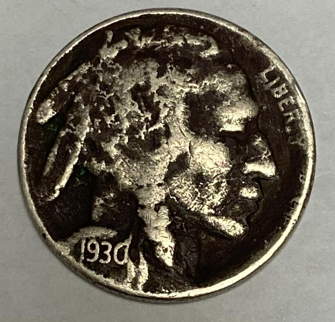 1930 S Indian Head or Buffalo Nickel Average Circulated 5c G-F (1 of 2)