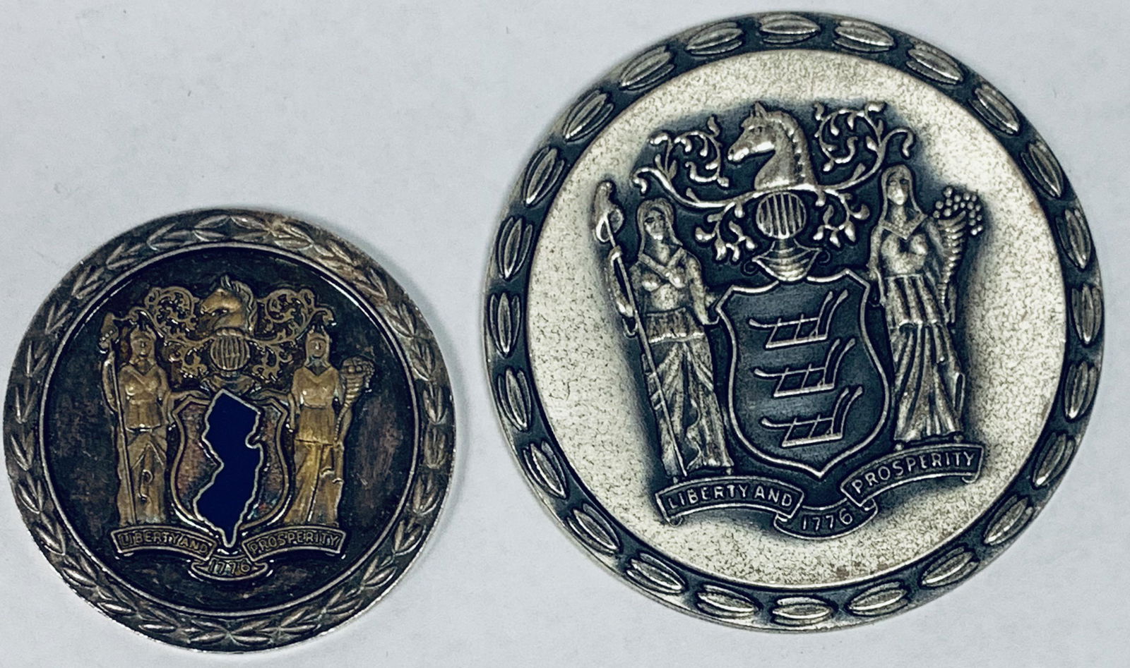 1976 Liberty and Prosperity Sterling Silver Medal New Jersey - Two Medals Set (1 of 6)