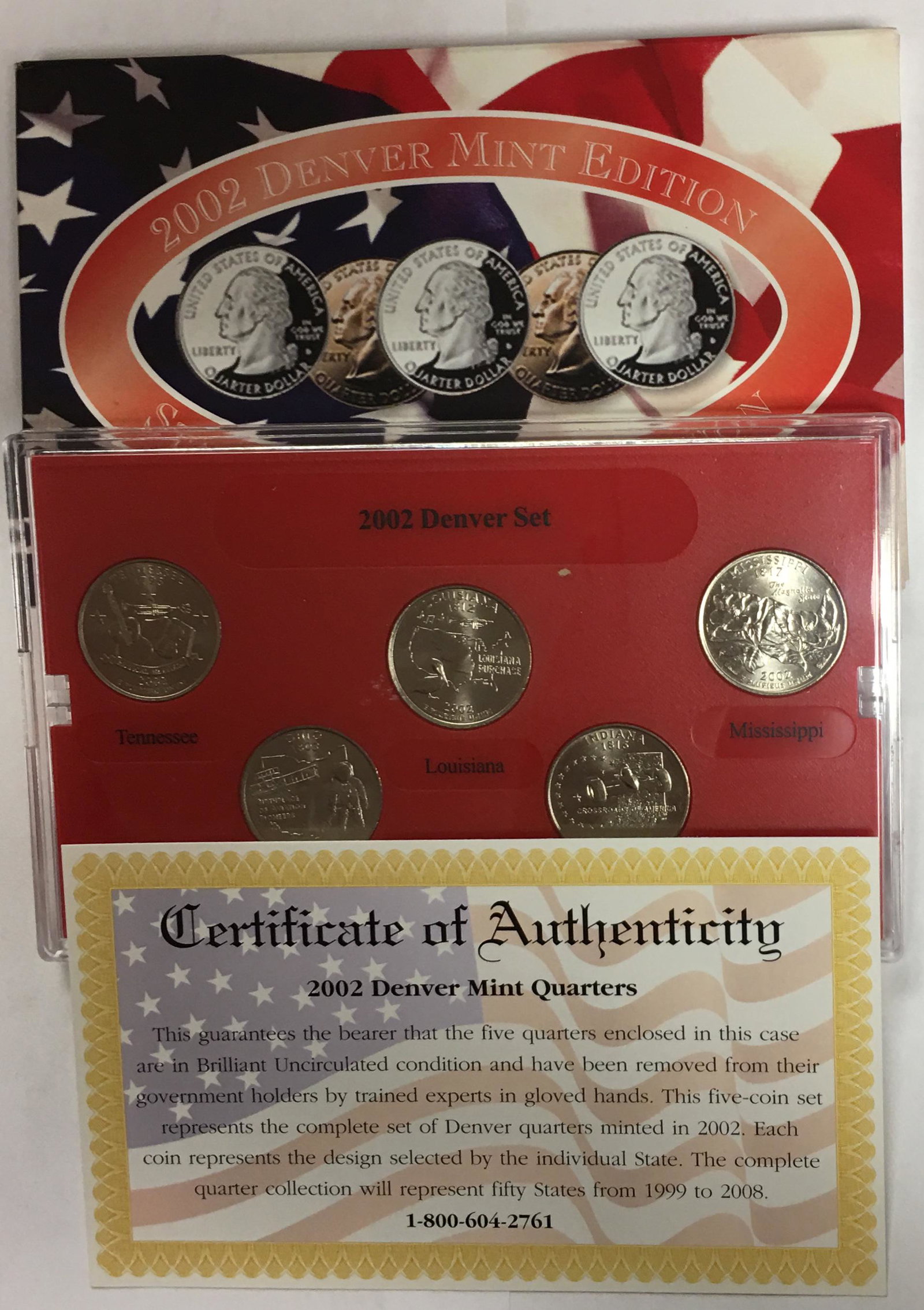 2002-D Denver Mint Edition State Quarter Collection w/Box BU (1 of 4)