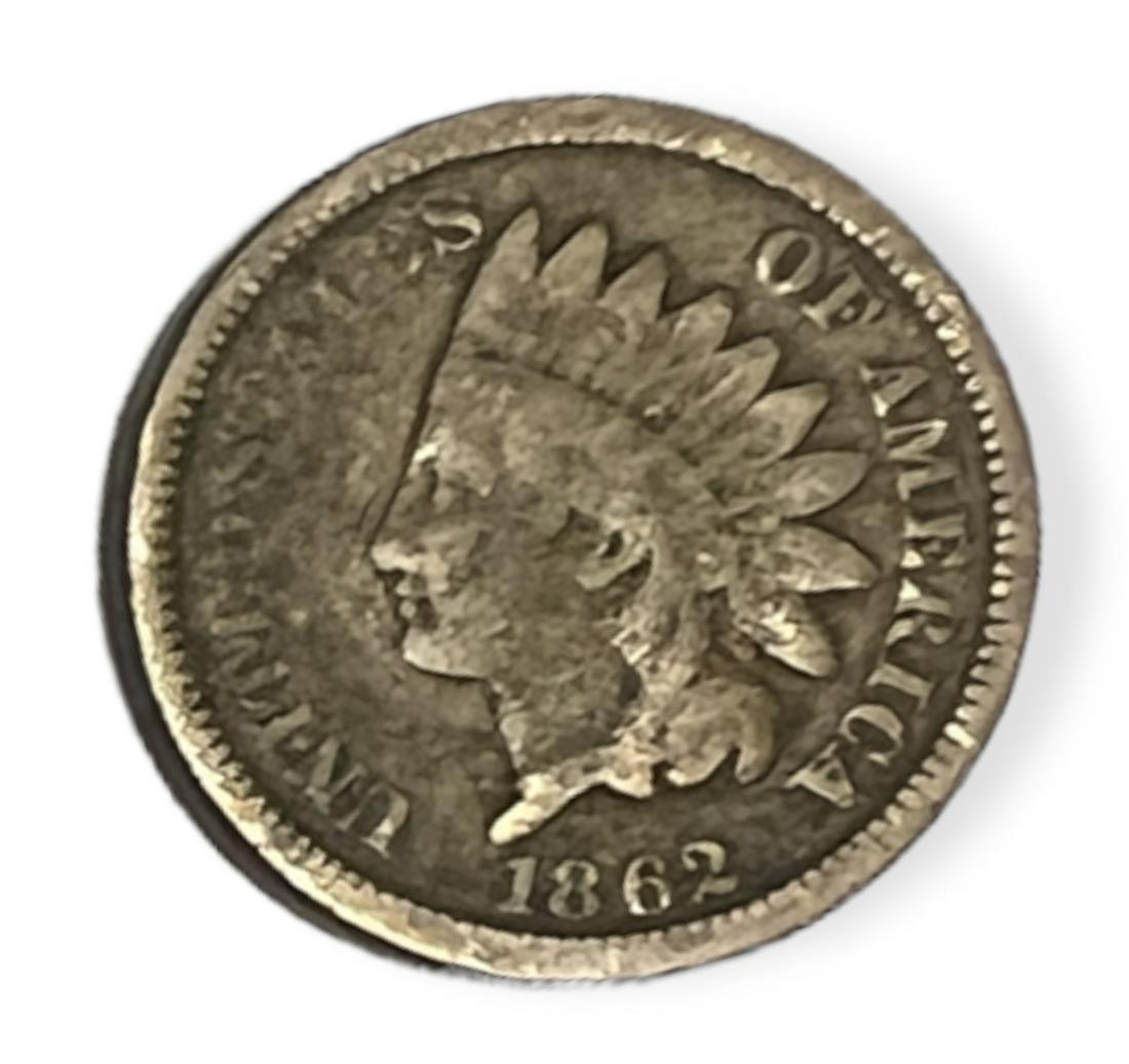1862 Indian Head Cent Copper-Nickel 1c VG (1 of 2)