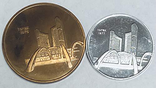 CA 1975 Torex - Toronto City Hall Set of 2 Medals Toronto Canada Proof (1 of 1)