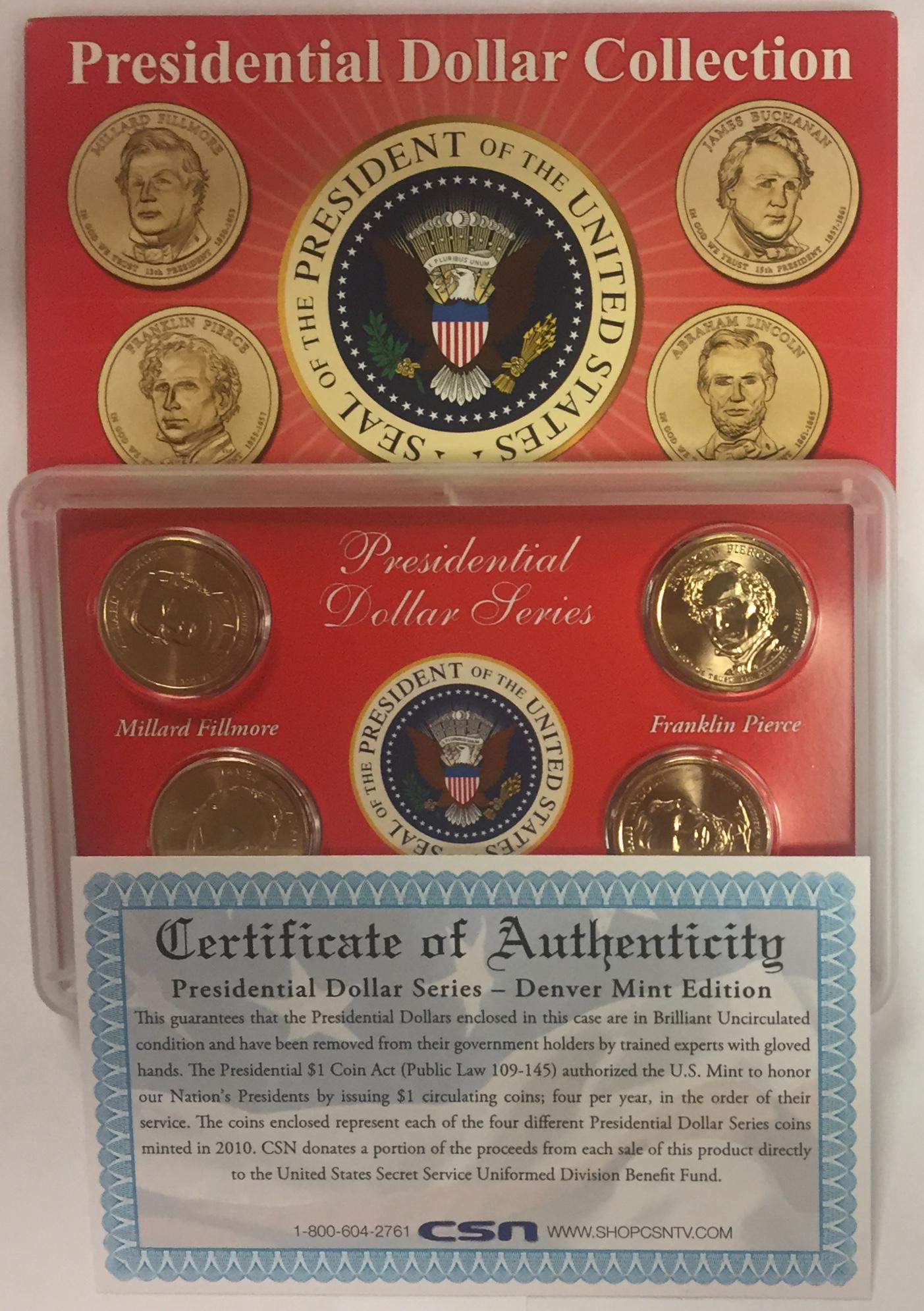 2010 D Denver Mint Edition Presidential Dollar Collection w/Box & COA BU: 2010 D Denver Mint Edition Presidential Dollar Collection w/Box & COA BU