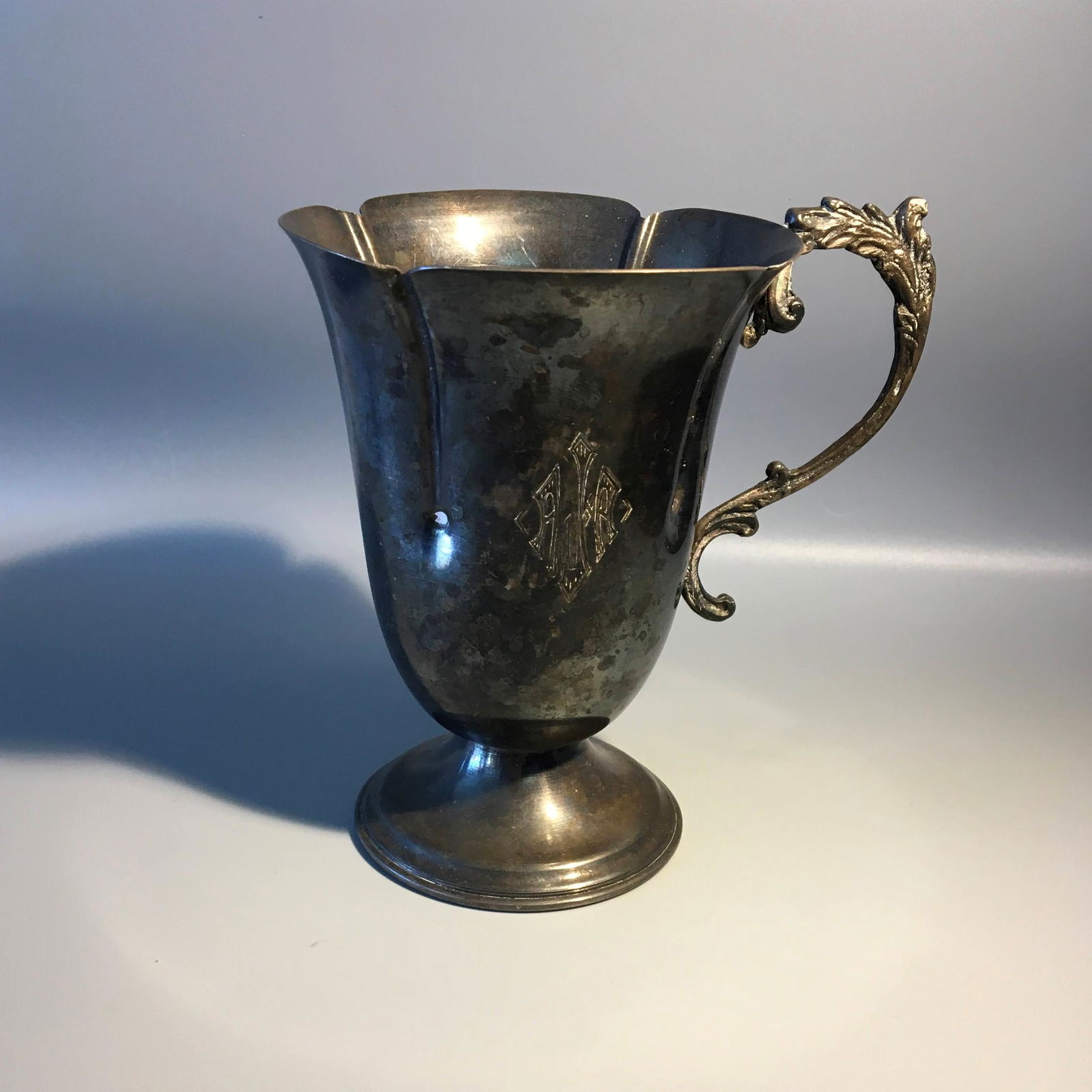 .900 Silver Monogrammed Cup (1 of 3)