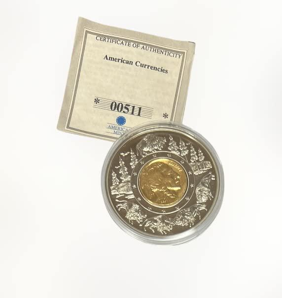 2001 No Mint Mark Inlay Buffalo Nickel Coin -American Currencies Commemorative Coin American Mint (1 of 1)