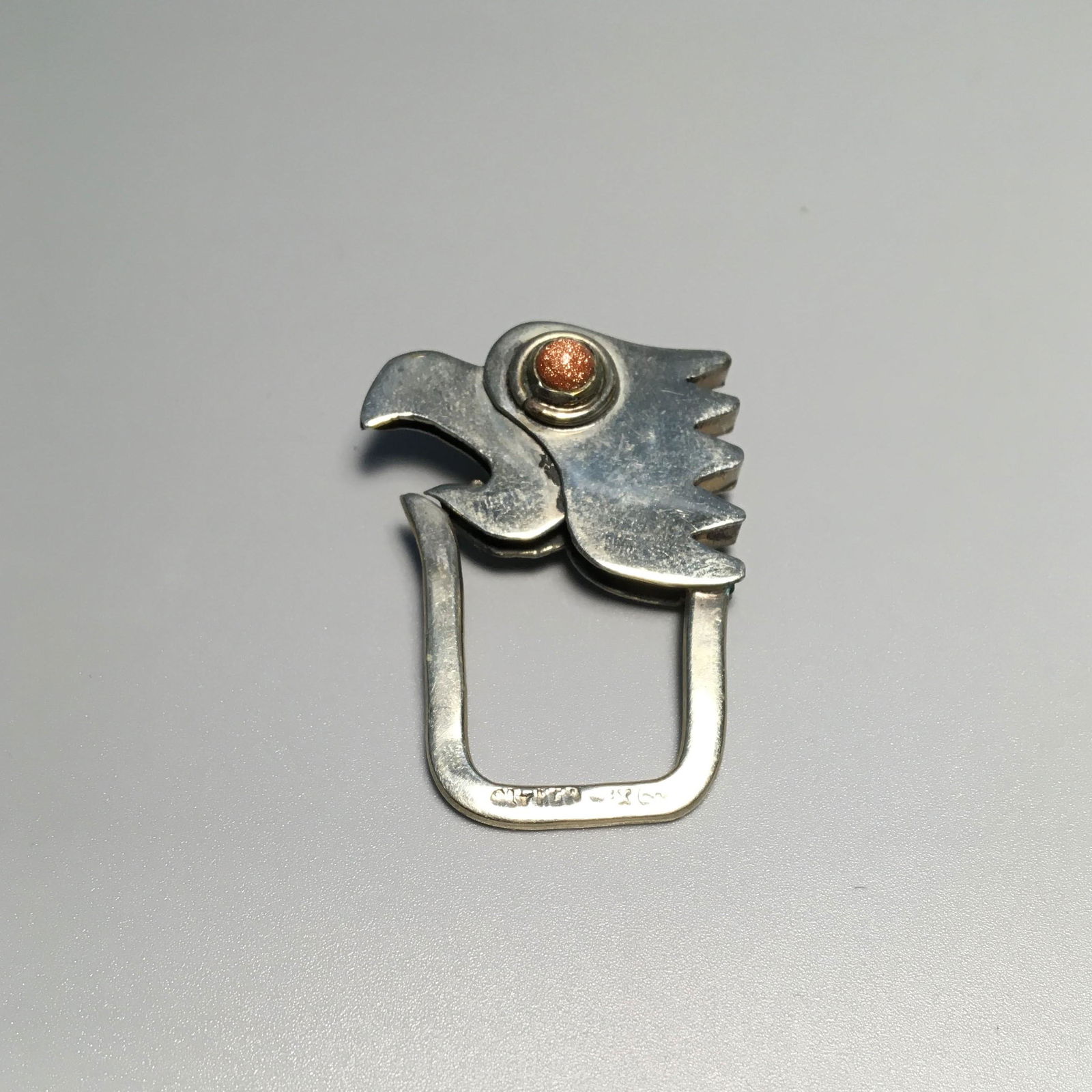 Vintage Mexico Sterling & Sunstone Money Clip (1 of 3)