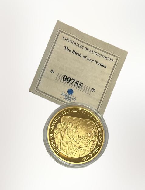 2009 The Birth of Nation - American Independence Commemorative Coin American Mint Proof. (1 of 2)