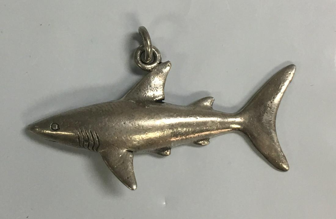 .925 Sterling Silver Shark Charm Pendant (1 of 6)