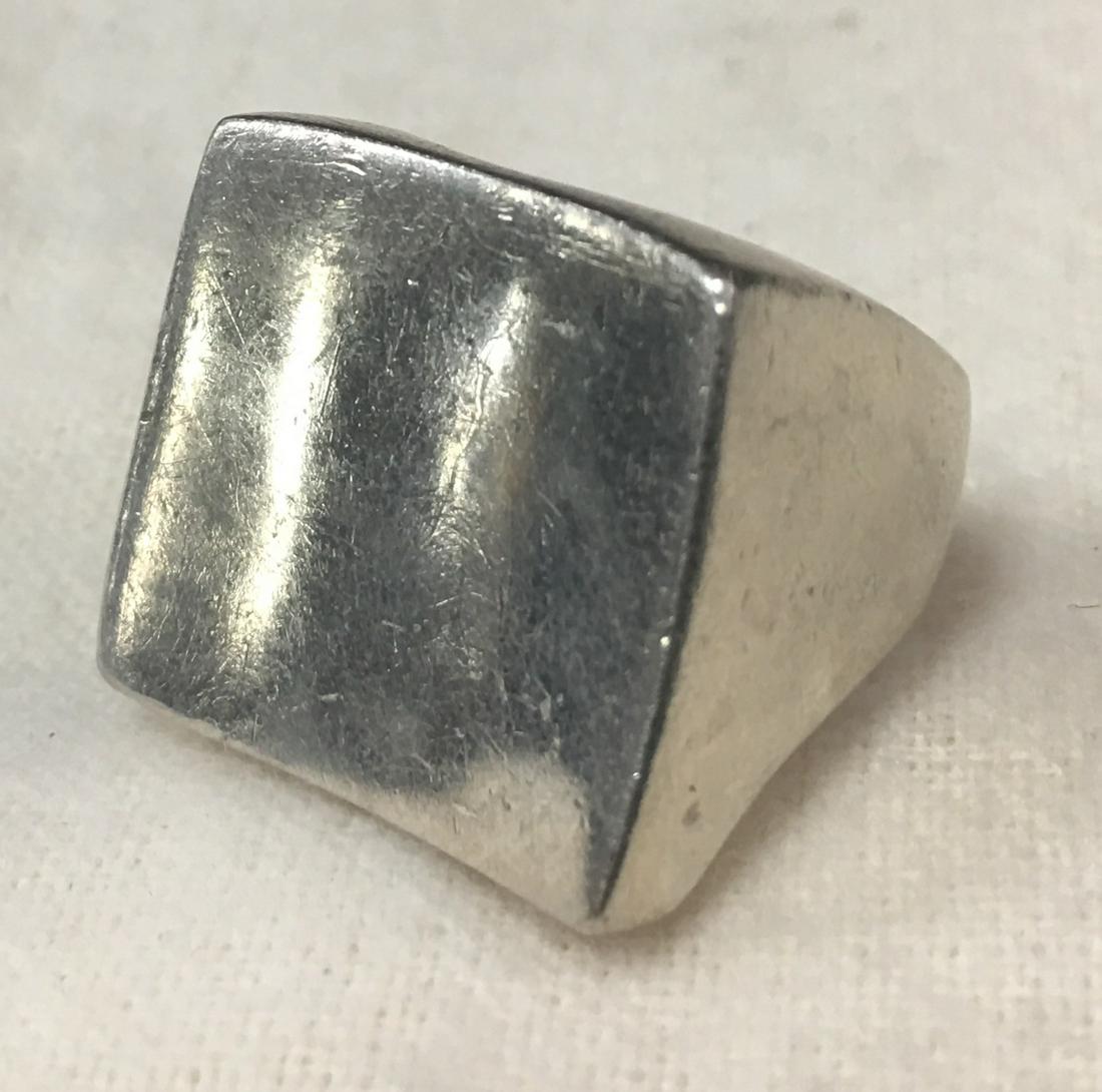 Vintage Thai  .925 Sterling Silver Plain Men's Signet Ring Size 8 (1 of 8)