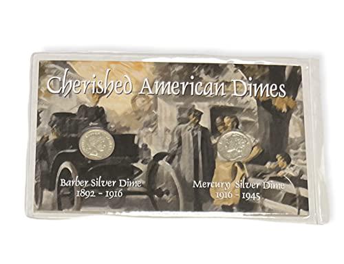 1911-D Barber Dime and 1942 Mercury Dime Cherished American Dimes (1 of 6)