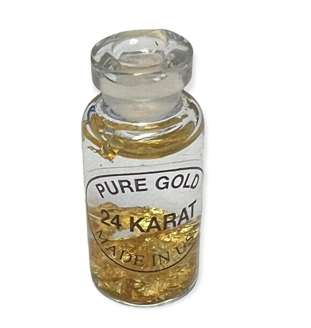 Mini Bottle of Pure 24 Karat Gold Flake Made in USA: Mini Bottle of Pure 24 Karat Gold Flake Made in USA
