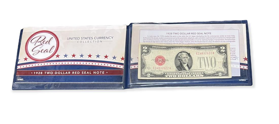 1928G $2 Dollar Red Seal Note  - United States Currency Collection (1 of 4)