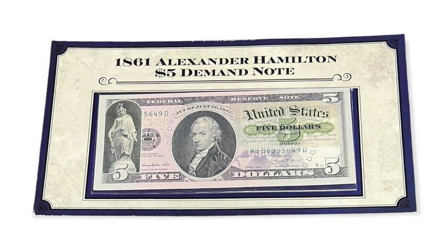 Alexander Hamilton Currency Note 1861 Alexander Hamilton $5 Demand