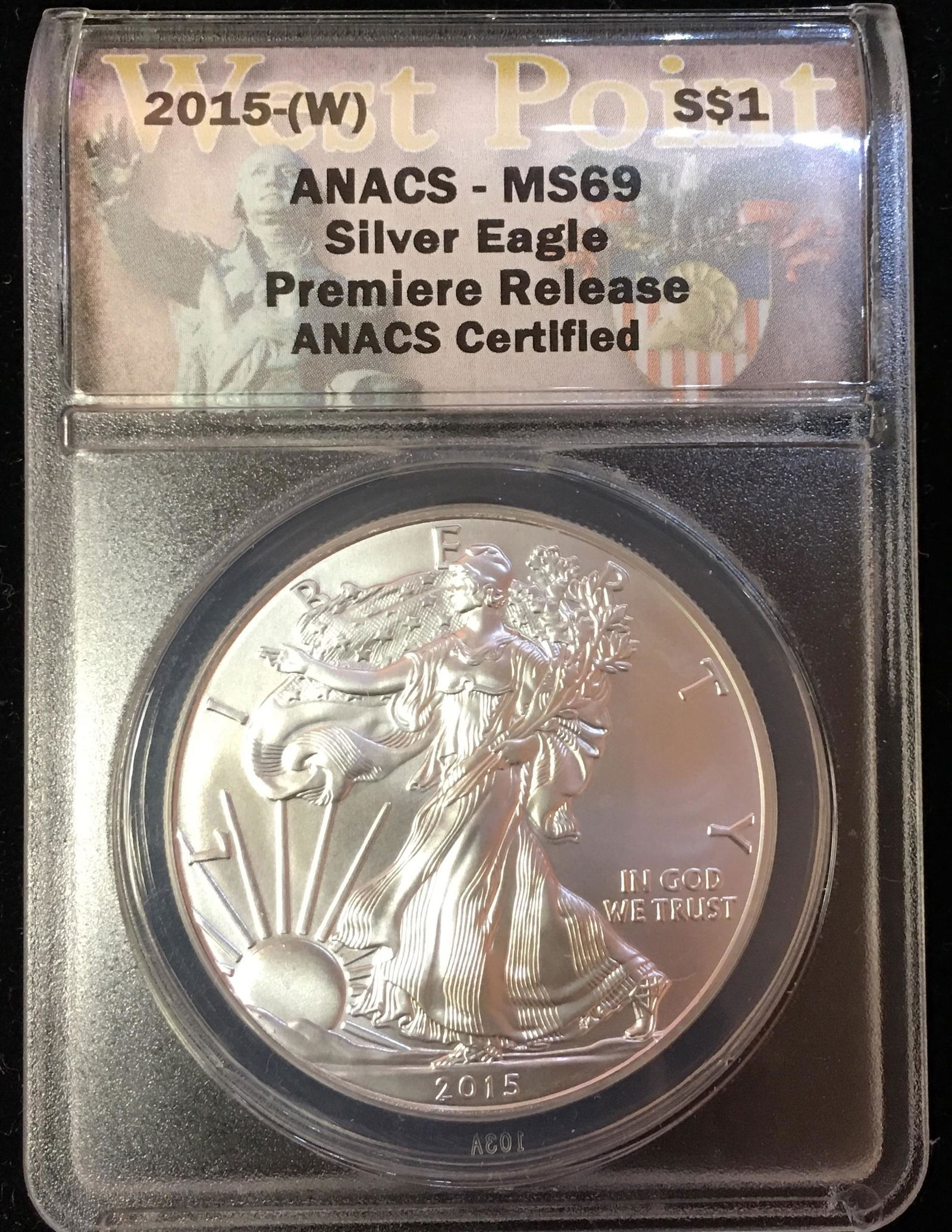 2015-(W) $1 American Silver Eagle ANACS MS70 Premier Release - White - No Spots (1 of 2)