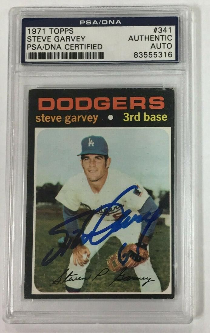 1971 Toops # 341 Steve Garvey Autograph Signed Baseball Card PSA/DNA (1 of 2)