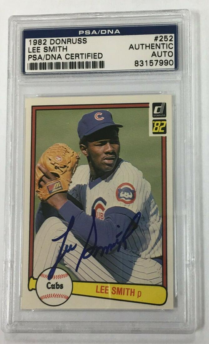 1982 Donruss # 252 Lee Smith Autograph Signed Baseball Card PSA/DNA (1 of 2)