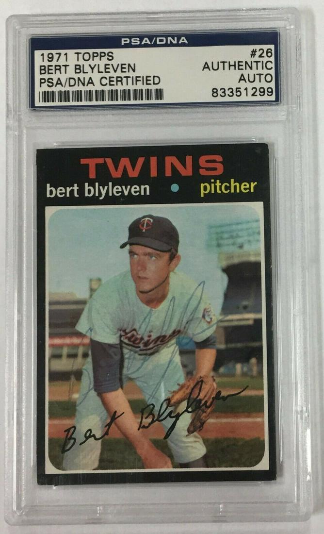 1971 Topps # 26 Bert Blyleven Autograph Signed Baseball Card PSA/DNA (1 of 2)