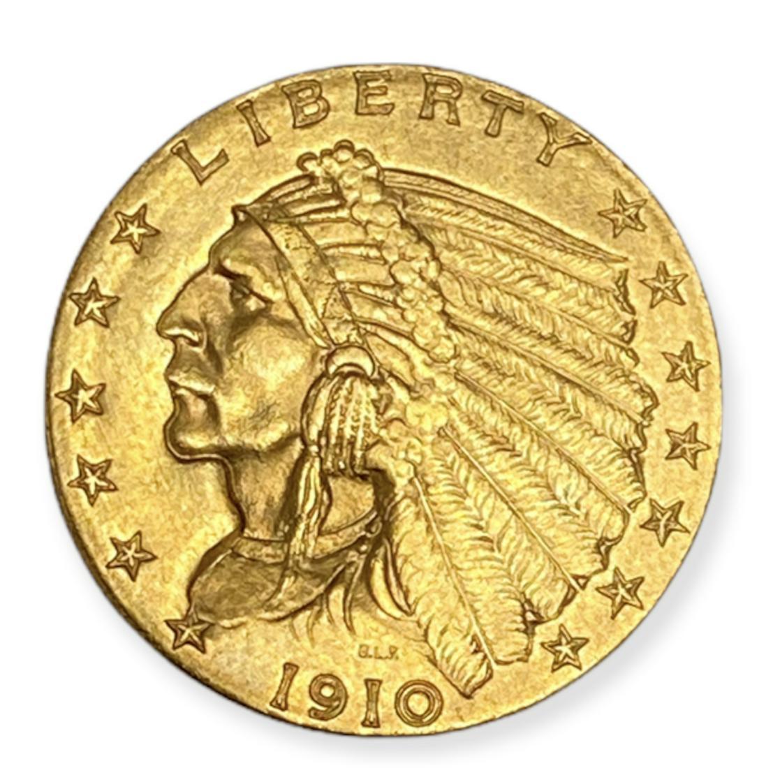 1910-P $2.5 Gold Indian Head Quarter Eagle BU (1 of 2)