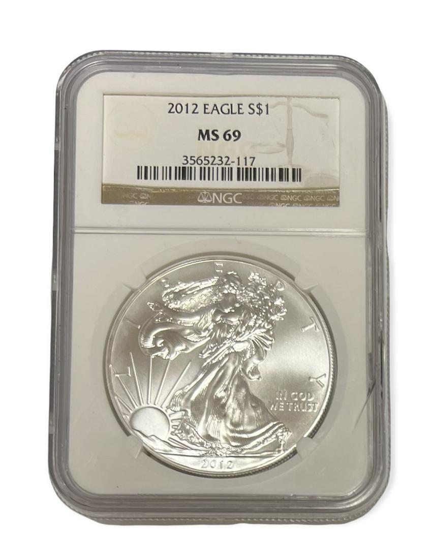 2012 $1 American Silver Eagle NGC MS69 (1 of 2)