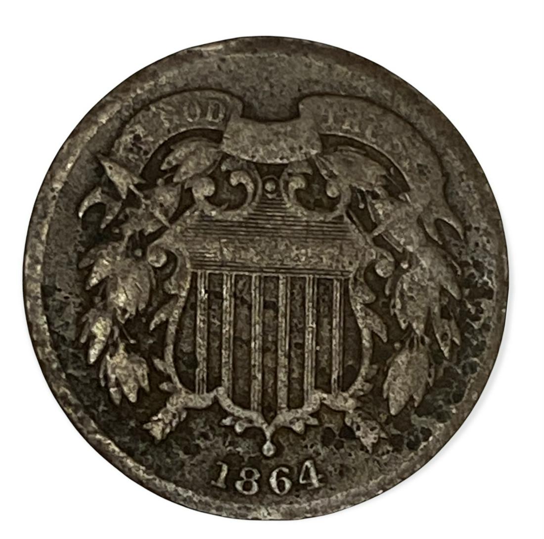 1864 Two-Cent Piece Large Motto 2c Good (1 of 2)