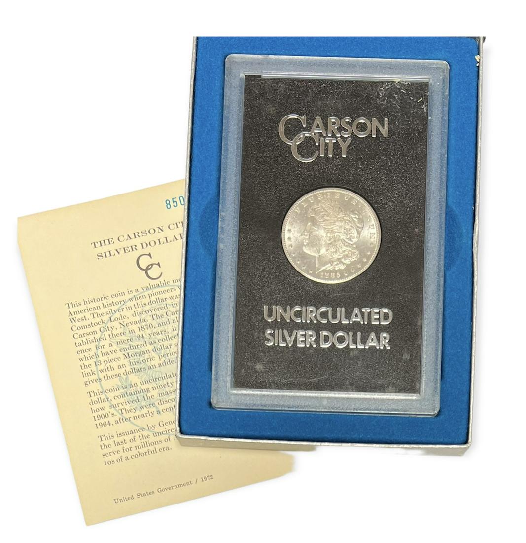 1885-CC $1 Morgan Silver Dollar GSA Box and Papers Uncirculated (1 of 4)