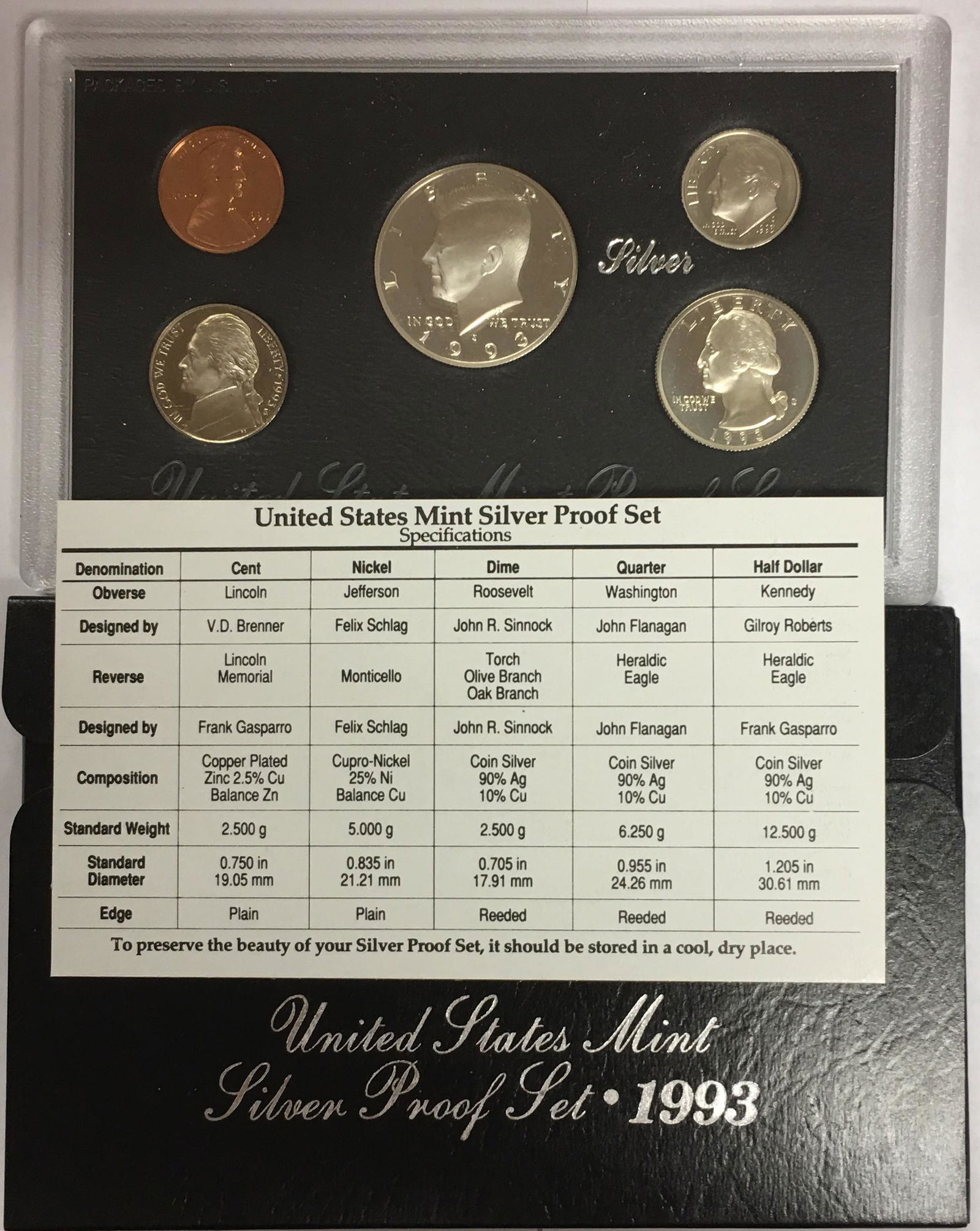 1993-S US Mint Silver Proof Set in OGP & COA (1 of 3)