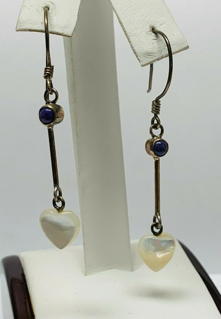 Sterling Dangle Hook Earrings w/ Genuine Moonstones (1 of 3)