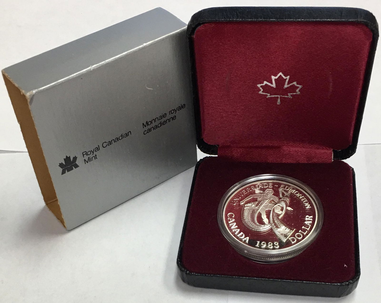 1983 Canada Silver Dollar - Universiade-Edmonton in Original Box $1 Proof Royal Canadian Mint (1 of 5)