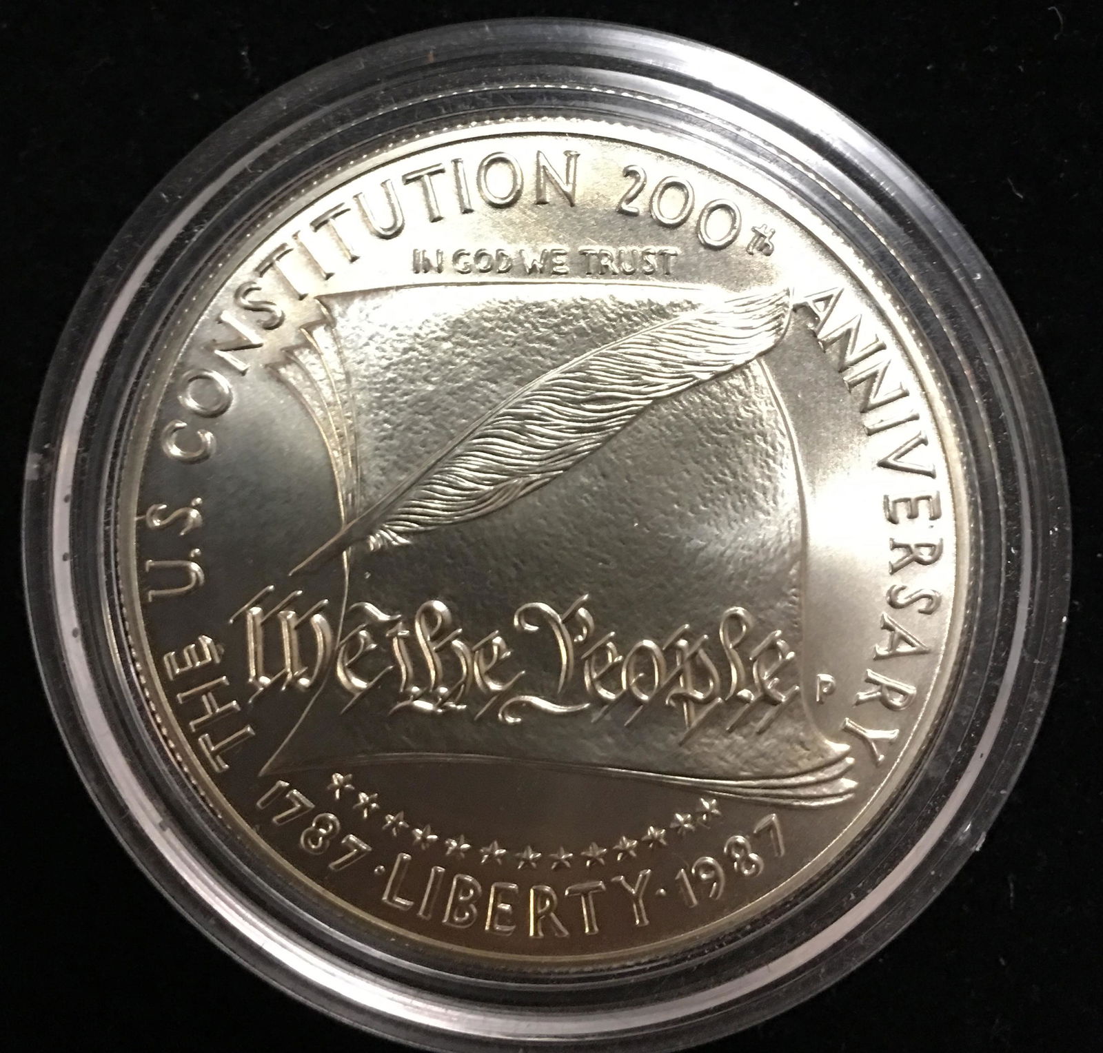 1987-P $1 U.S. Constitution Bicentennial Commemorative Silver Dollar BU (1 of 2)