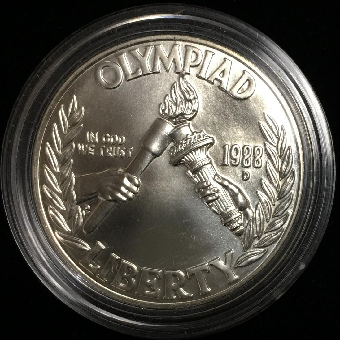 1988-D $1 Seoul Olympic Commemorative Silver Dollar BU (1 of 2)