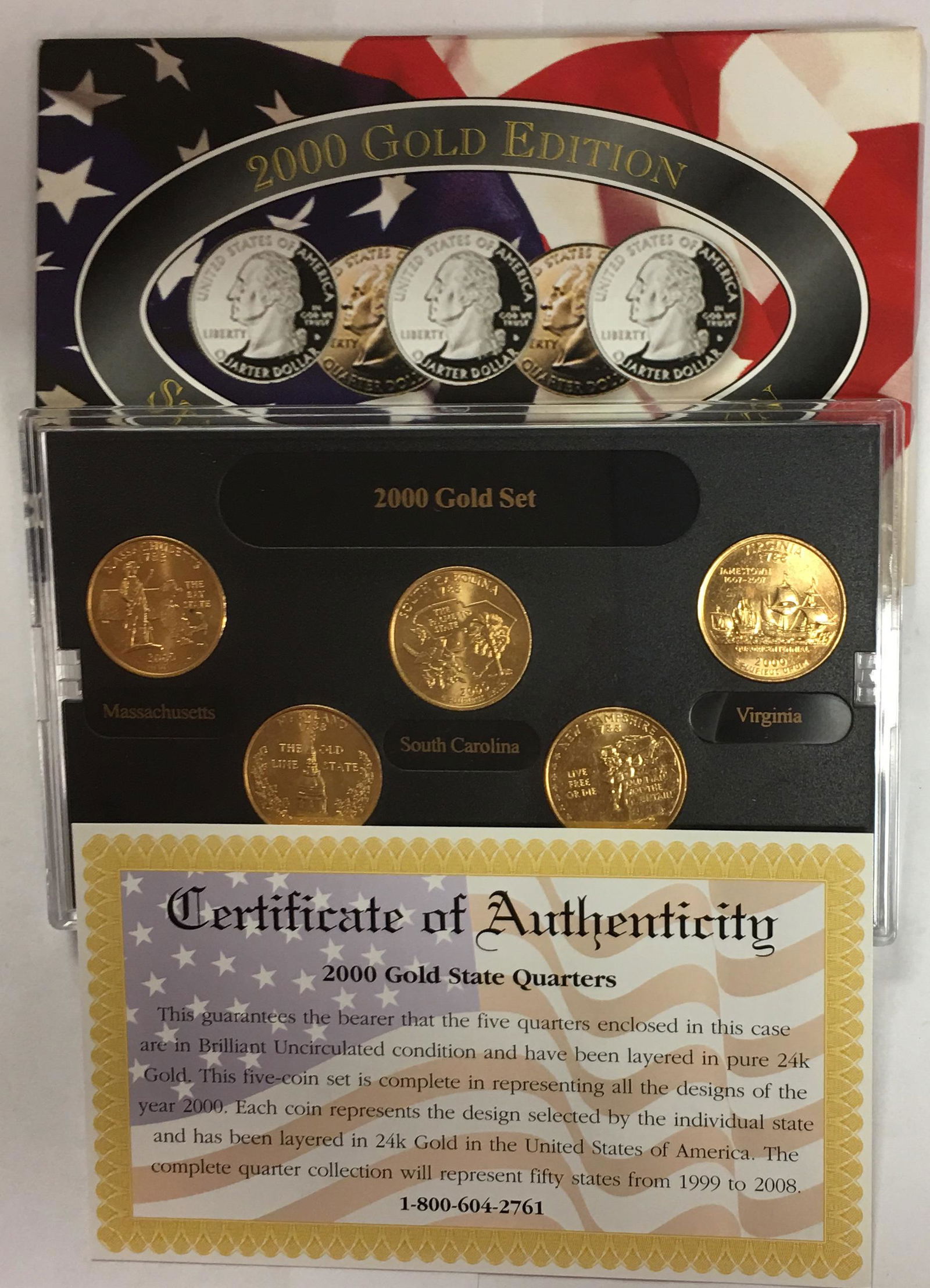 2000 D Gold Edition State Quarter Collection w/Box BU (1 of 4)