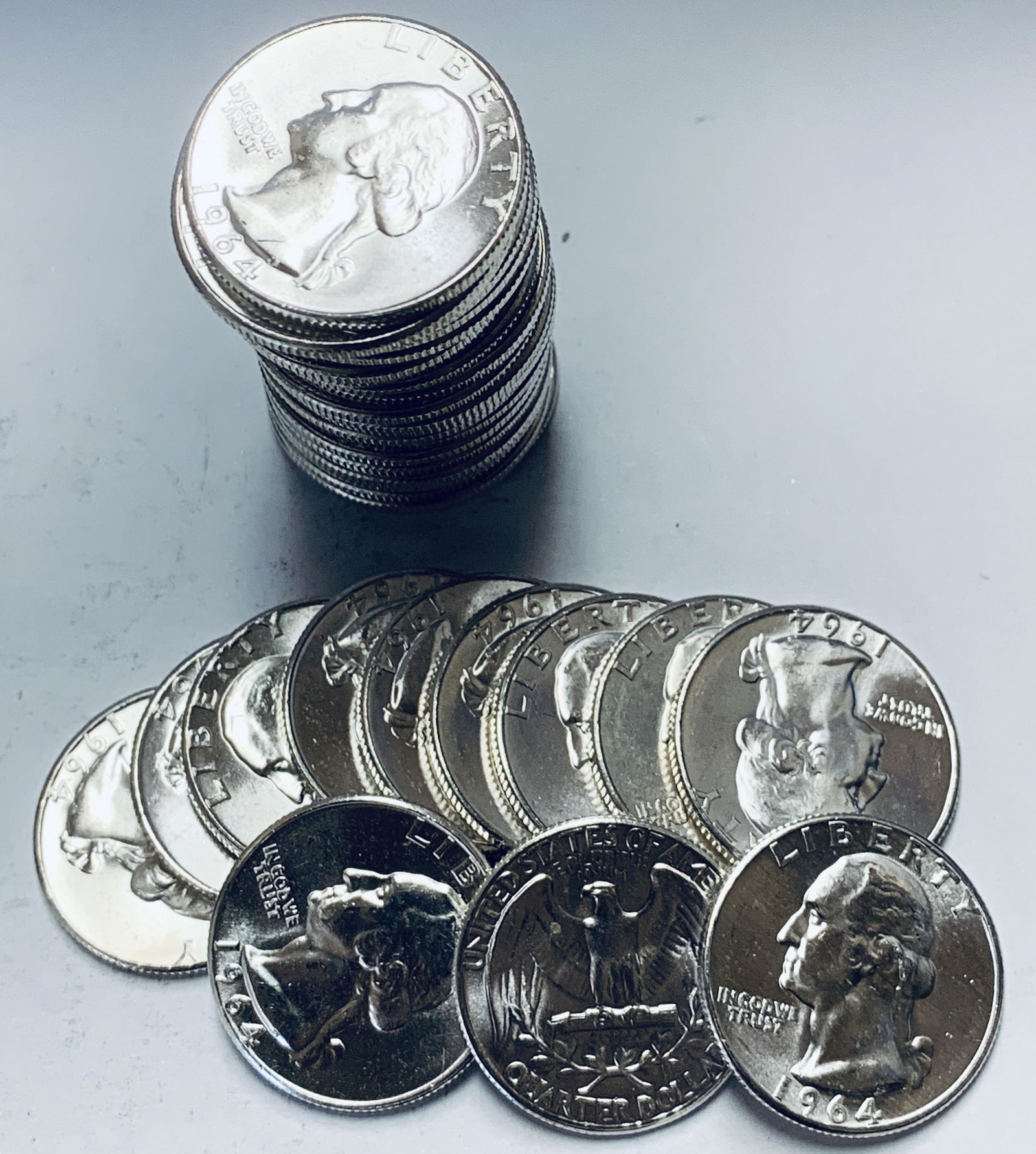 1964-P Roll of 40 Washington Silver Quarters BU (1 of 2)