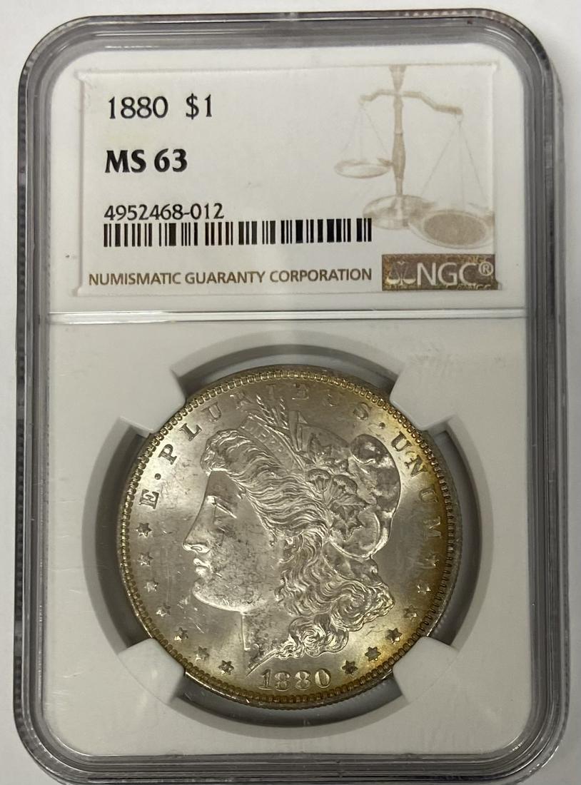 1880-P $1 Morgan Silver  Dollar NGC MS63 (1 of 4)