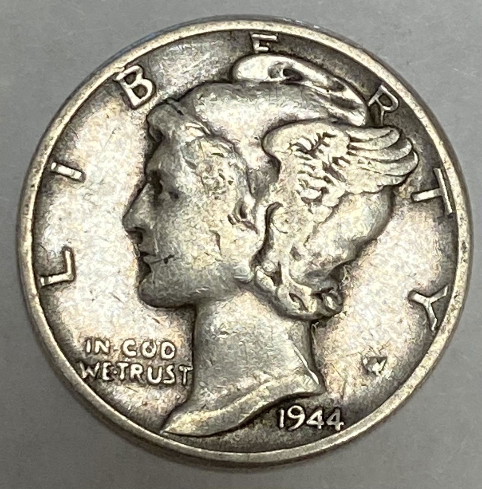 1944 P Mercury Dime 90% Silver 10c Fine (1 of 2)