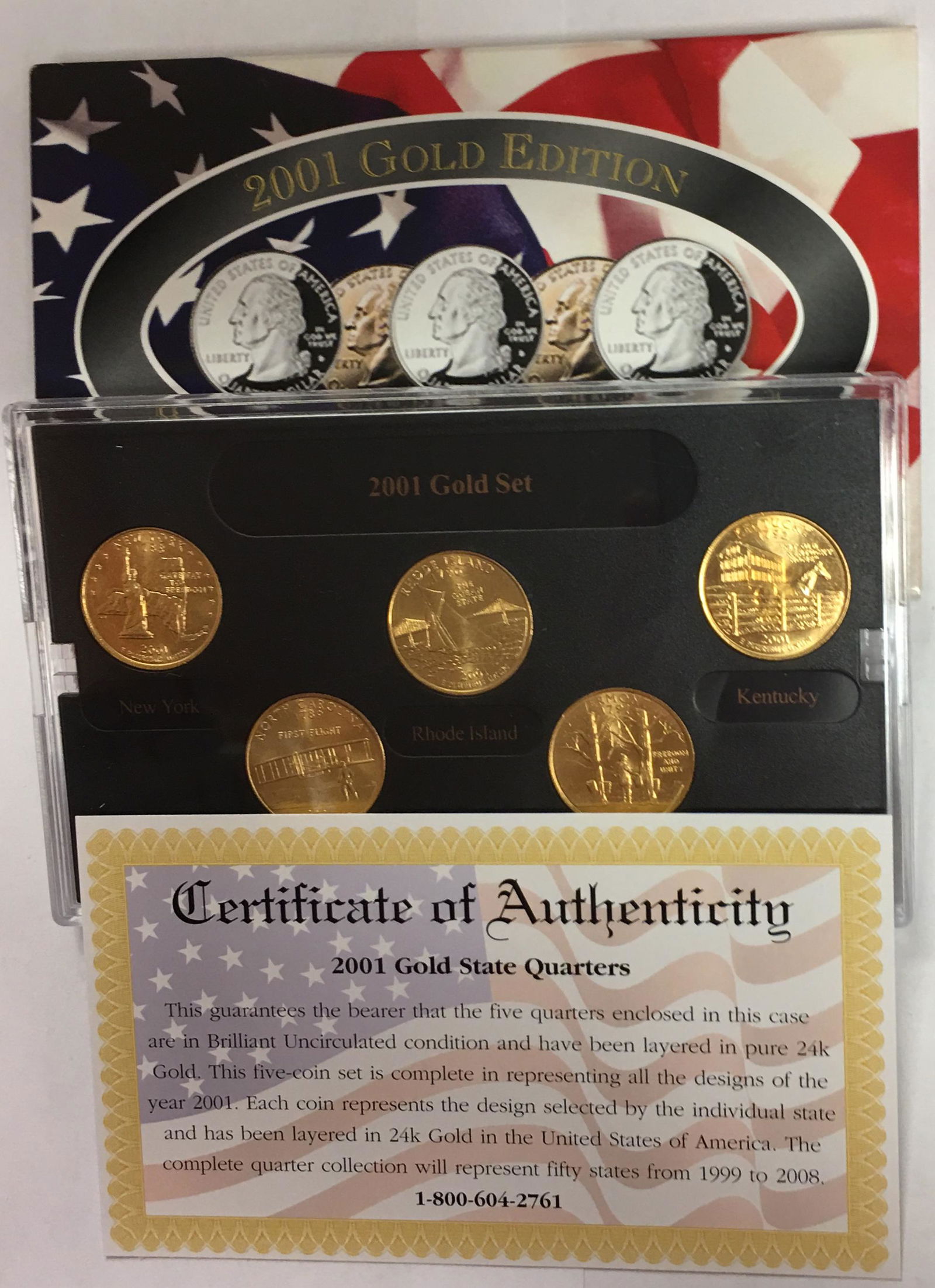 2001-D Gold Edition State Quarter Collection w/Box BU (1 of 4)