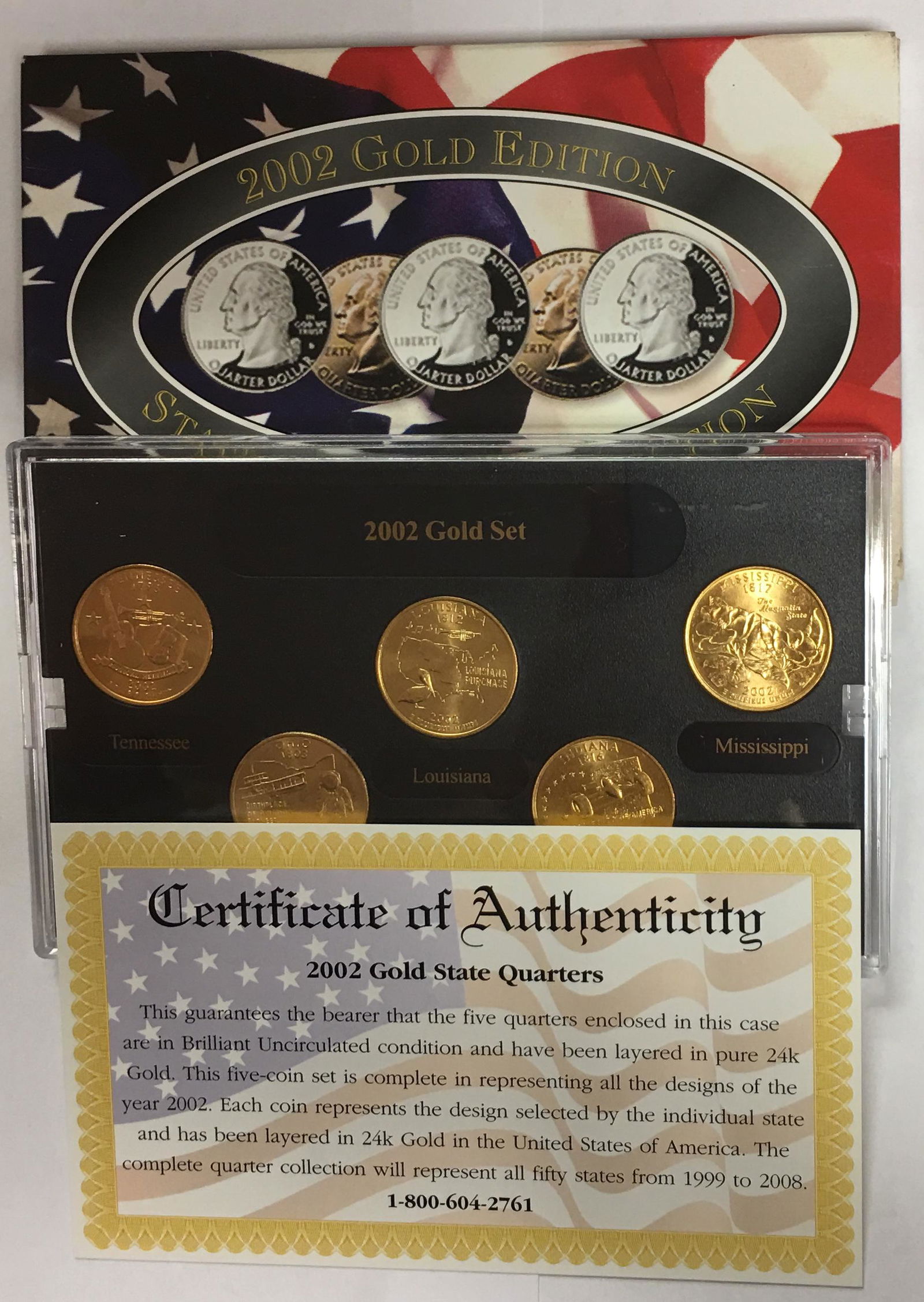 2002-D Gold Edition State Quarter Collection w/Box BU (1 of 4)