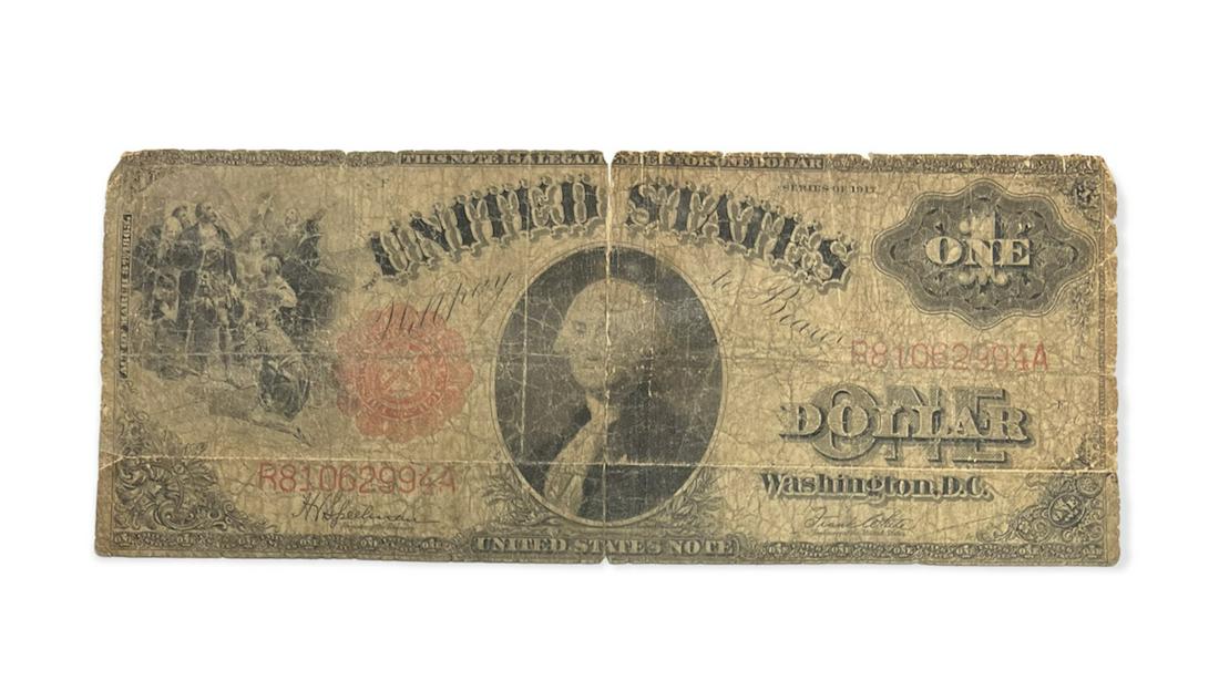 1917 $1 Large Size U.S. Legal Tender Note One Dollar Red Seal Bill Speelman/ White FR #39 (1 of 2)