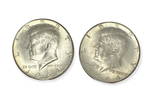 Lot of 2 Kennedy Silver Half Dollars 1964-P & 1964-D BU