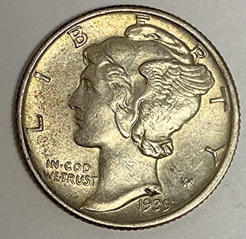 1939 P Mercury Dime 90% Silver 10c BU (1 of 1)