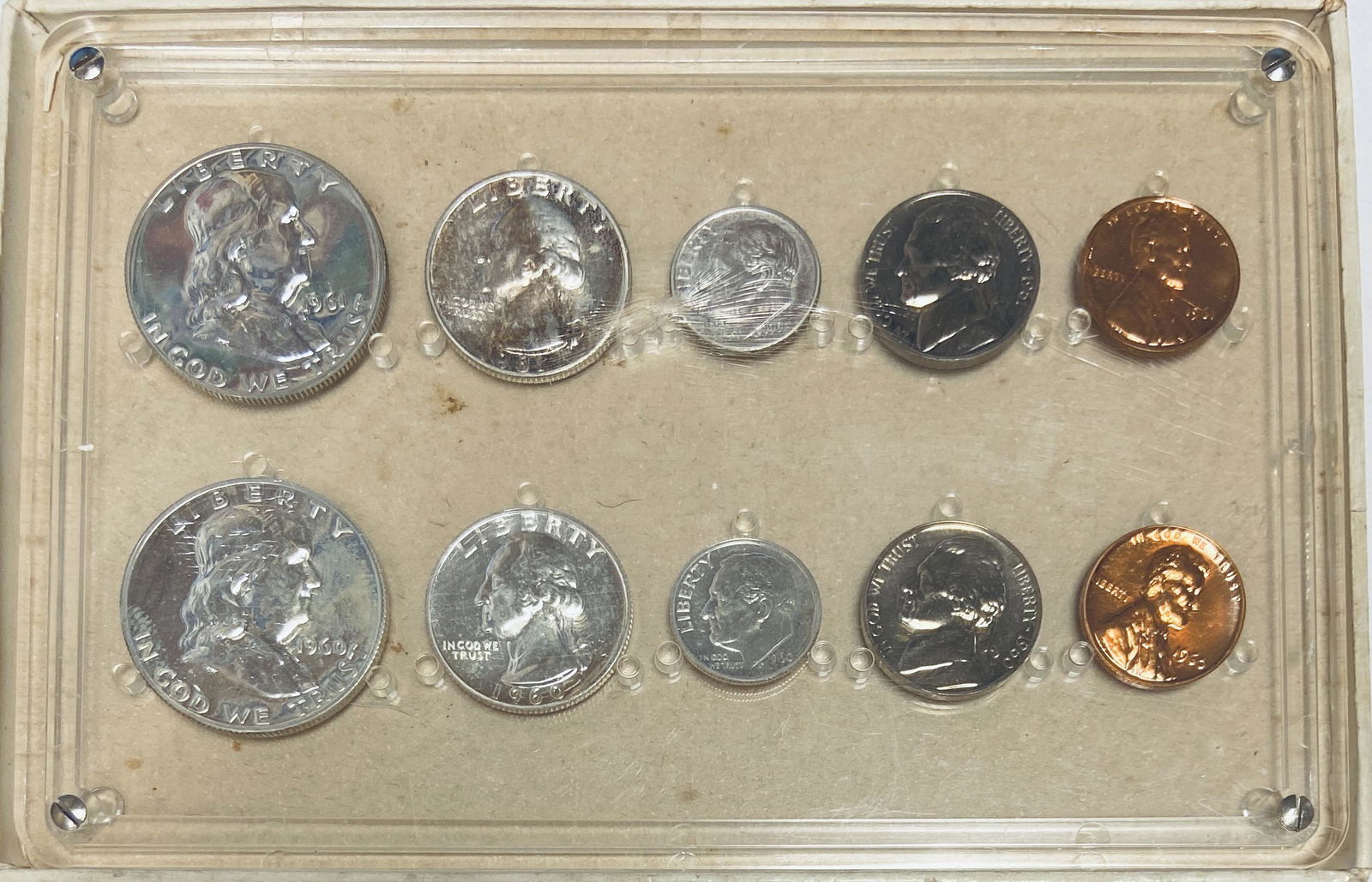 1960 & 1961 Silver Proof Sets in Plastic Holder (1 of 7)