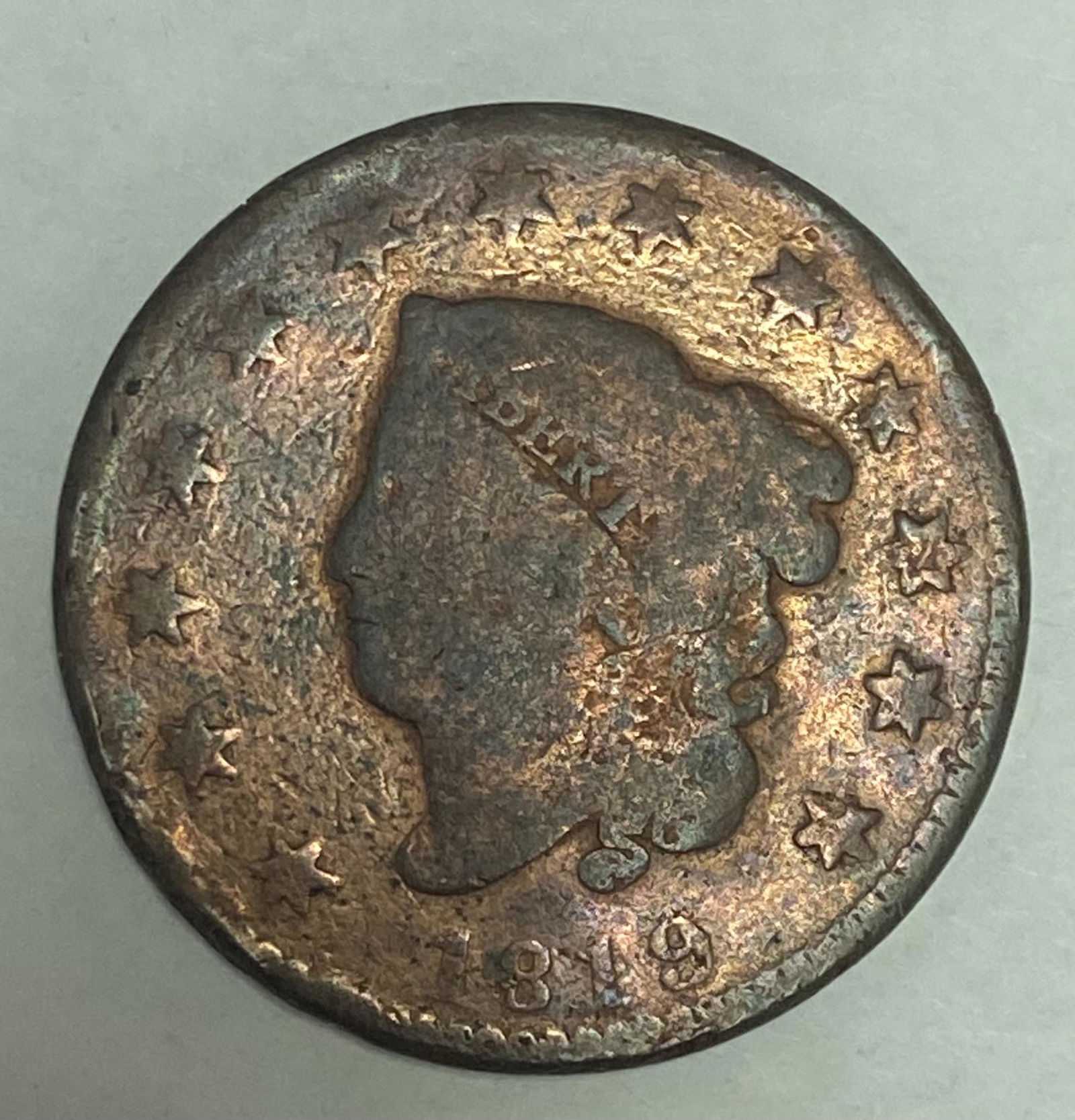 1819 Small Date  Braided Hair Large Cent (1 of 2)