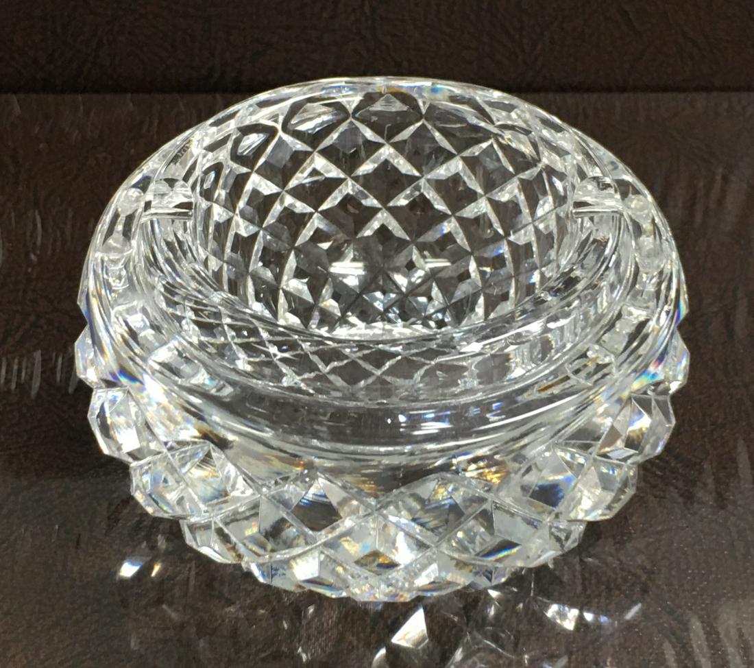 Waterford Vintage Crystal Small Round Ashtray: This ashtray is in excellent condition with no chips, cracks or any visible defects. This is a beautiful ashtray with a modest, non-cutting eye design but very elegant. It is 2 1/8" high and about 3 1