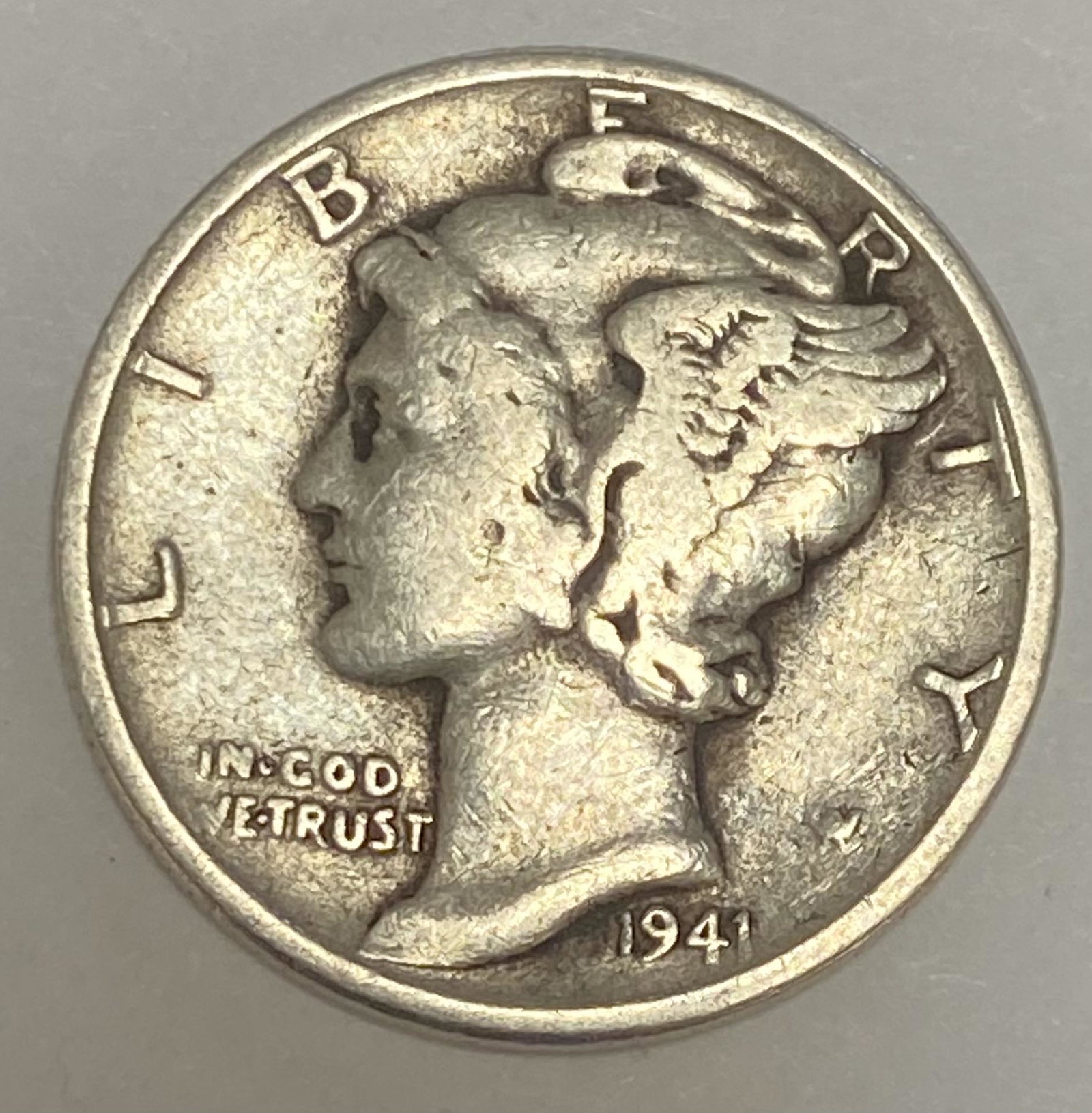 1941 P Mercury Dime 90% Silver 10c Average Circulated (1 of 2)