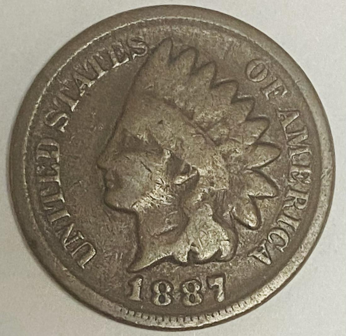 1887 Indian Head Penny 1c Good (1 of 2)