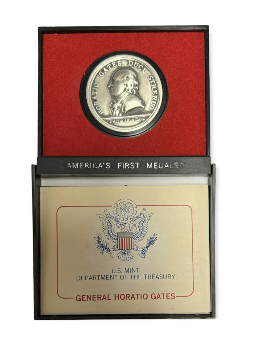 1976 General Horatio Gates Medal US Mint America\'s First Medals Series Pewter Medal Uncirculated (1 of 2)